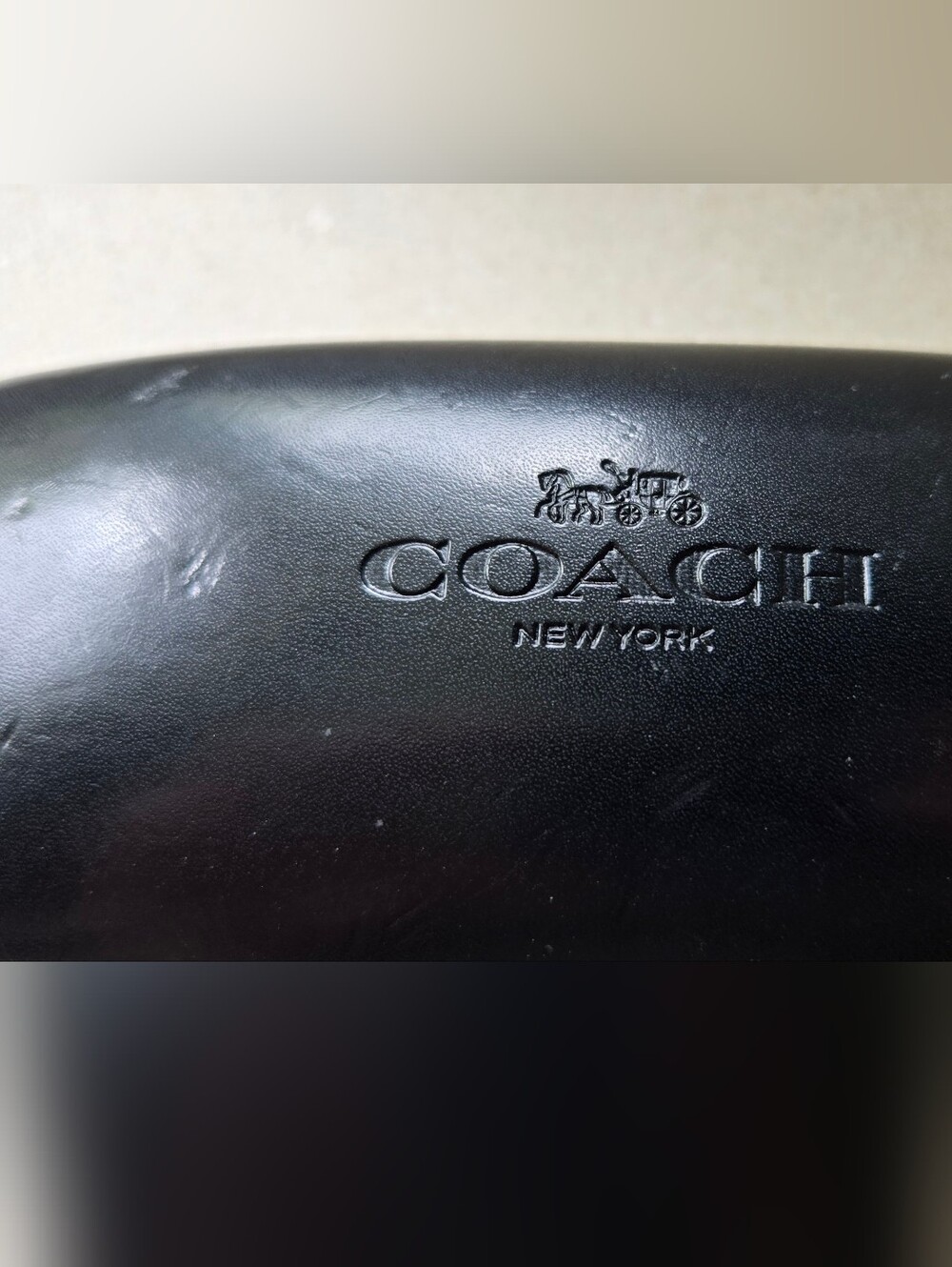 COACH Black Leather Sunglasses Case